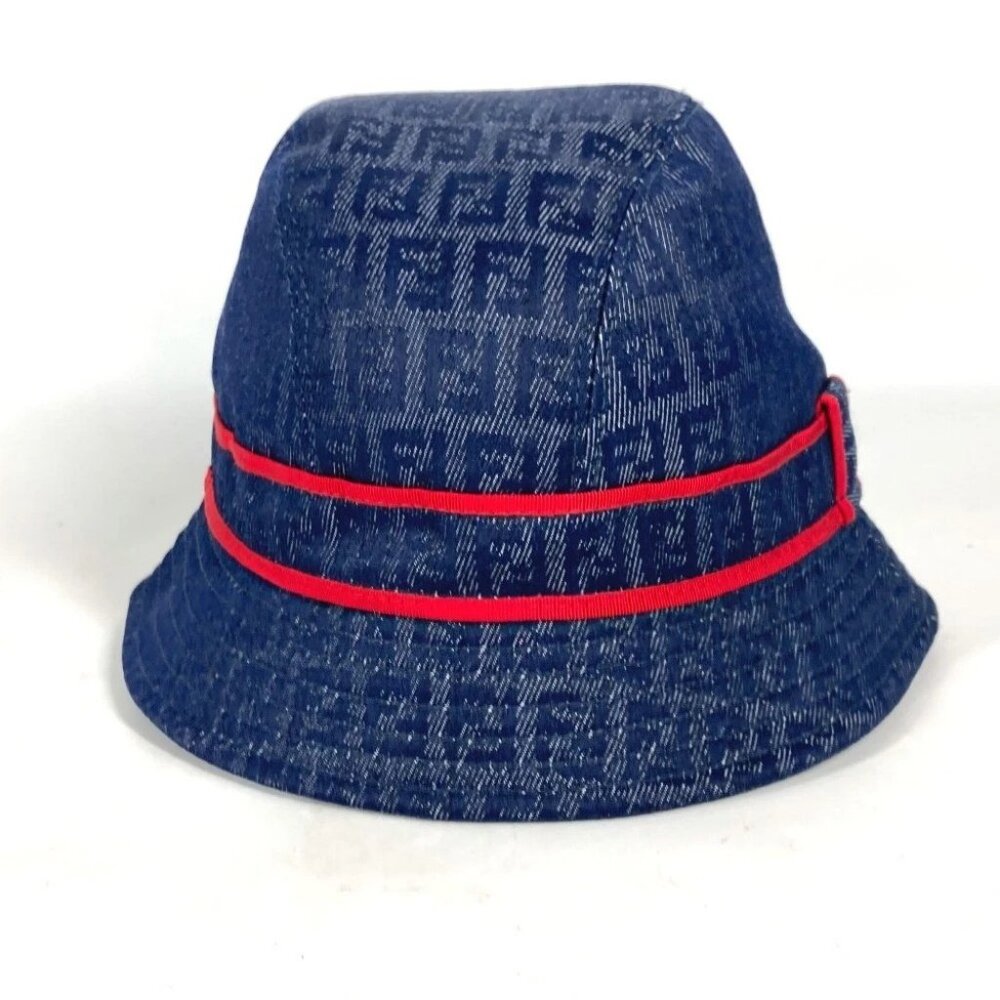 FENDI Zucca hat hat bucket hat bob hat hat polyester / cotton blue/Red - Picture 4 of 12